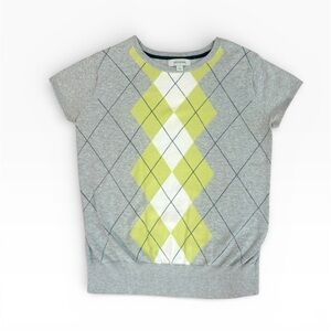 Merona Short Sleeve Argyle Sweater Cotton